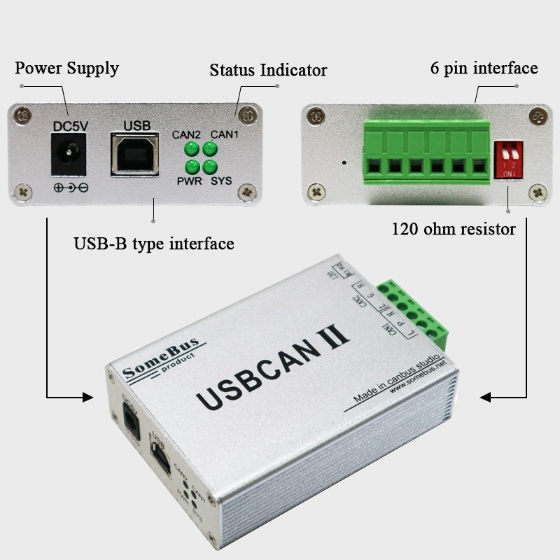 Gcan Usbcan-II C Automotive Electronic Network USB to Canbus Debugger Auto Diagnostic Tool